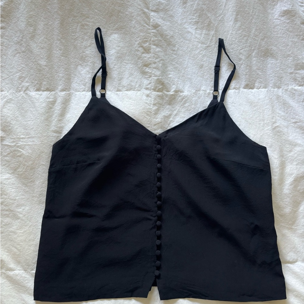 Madewell Black Silk Camisole Top